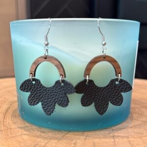 Leather & Wood earrings
